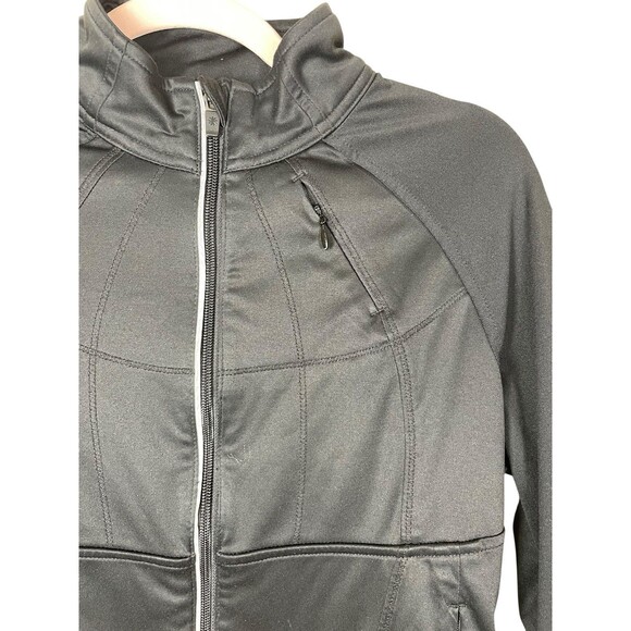 Athleta Twilight Run Jacket Womens S Stretch Zip Thumb Holes Pockets‎ Black - Picture 4 of 13
